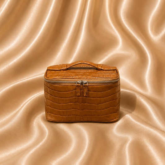 Golden Crocodile Vanity Case