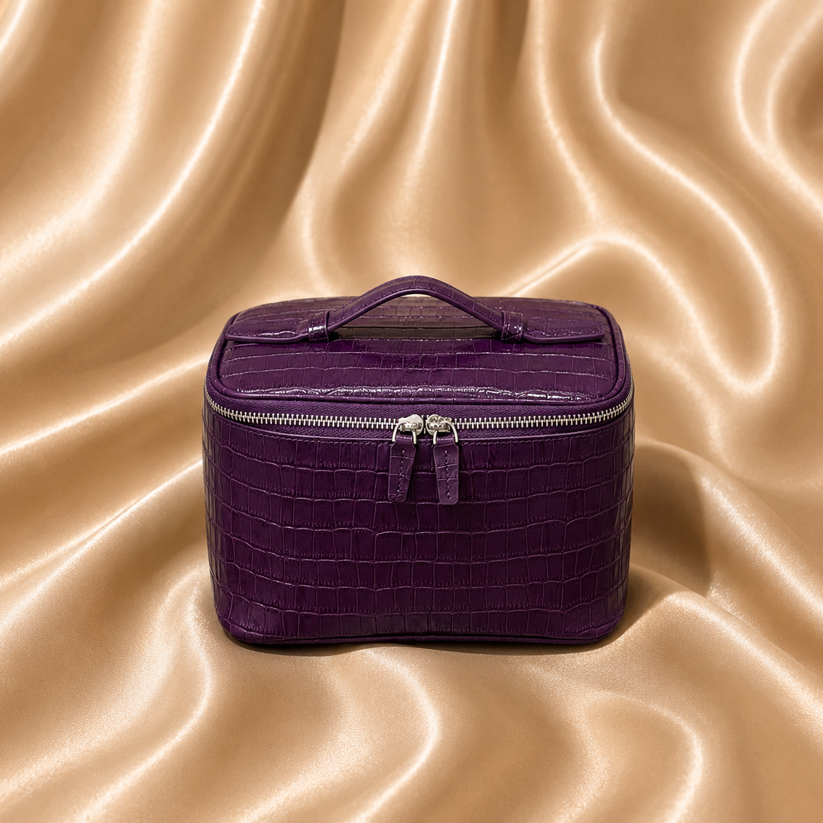 Purple Crocodile Vanity Case
